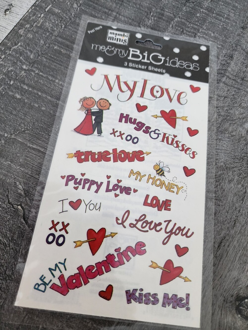 MAMBI Minis Soft Spoken Stickers - My Love Valentine's Day Heart RETIRED New #28